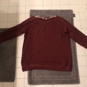 Red pullover sweatshirt